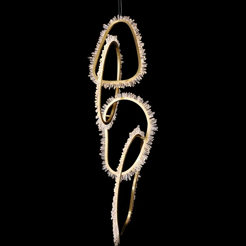 Light luxury creative special-shaped crystal chandelier, restaurant dining room lamp, designer bar lamp, minimalist front desk