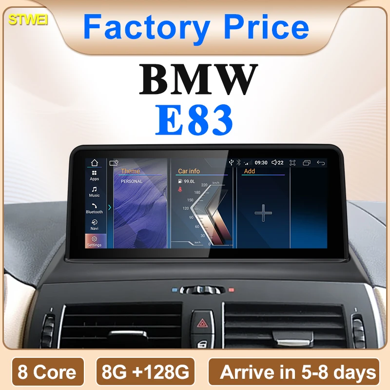 STWEI 2024 Nowy system Android ID6 ID7 ID8 UI Bezprzewodowy Carplay AUTO do BMW X3 E83 2005 2007 2008 Odtwarzacze wideo samochodowe GPS Nawigacja GPS