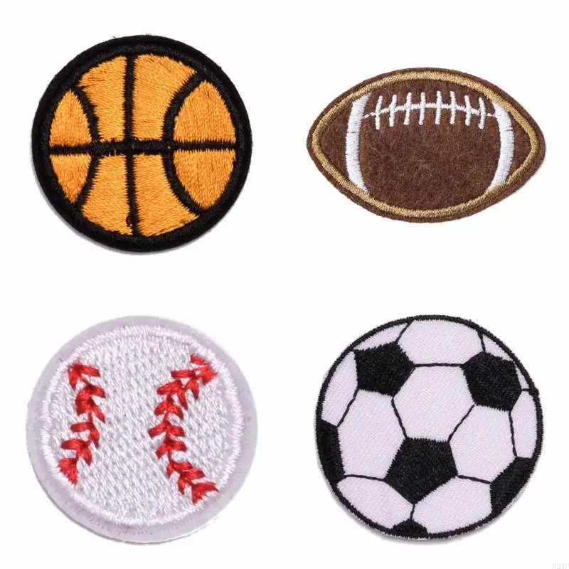 

92MF 12 Pcs Football Iron On Patches Embroidered Patches Sew On Applique Repair Patches for Clothing Jeans Pants Backpack Hat