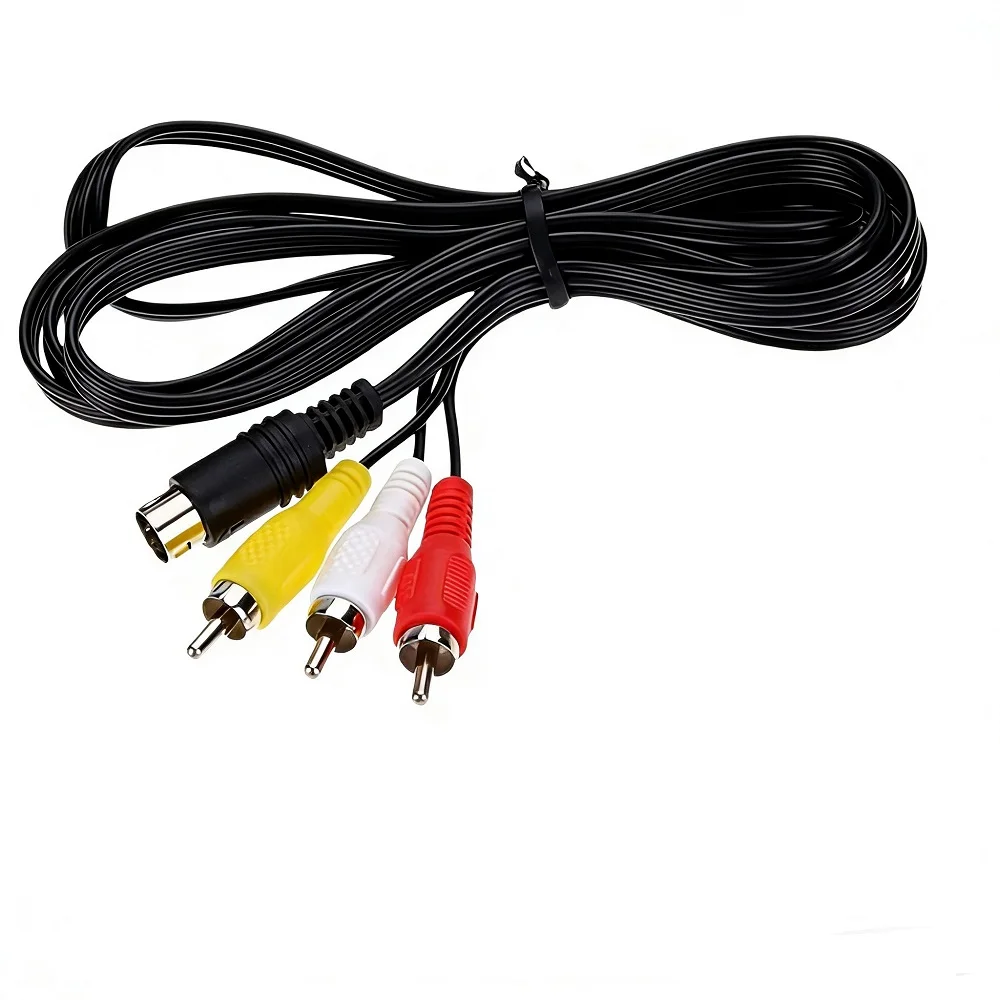 1.8M 9 Pin Game Audio Video AV Cable For Sega Genesis 2 3 A/V RCA Connection Cord Wire For SEGA Genesis II/III
