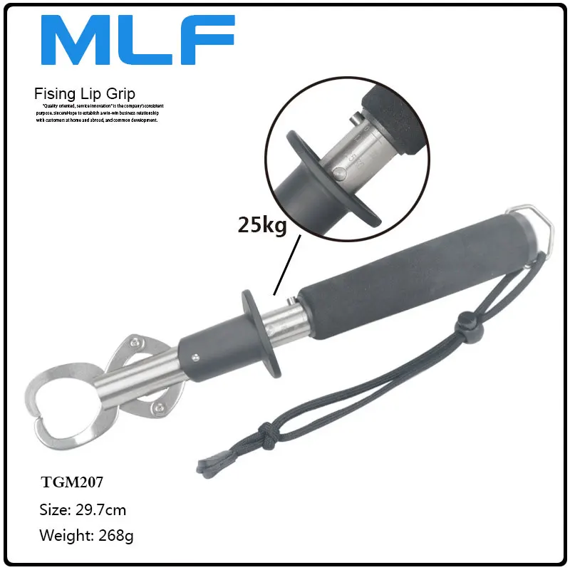 New 25kg Weight Scale Fish Lip Grip Holder Portable Stainless Steel Fishing Grip