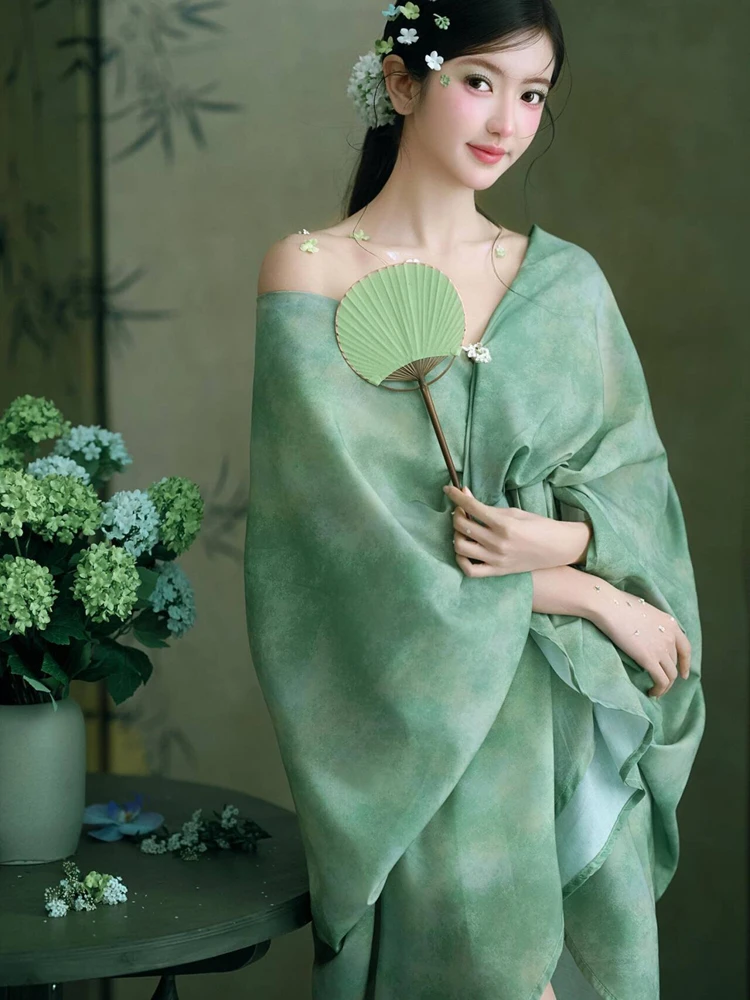 

2026 New Chinese Zen Style Portrait Photography Clothing Spring Freshness Sensation Personal Artistic Photo Shoot Outfit