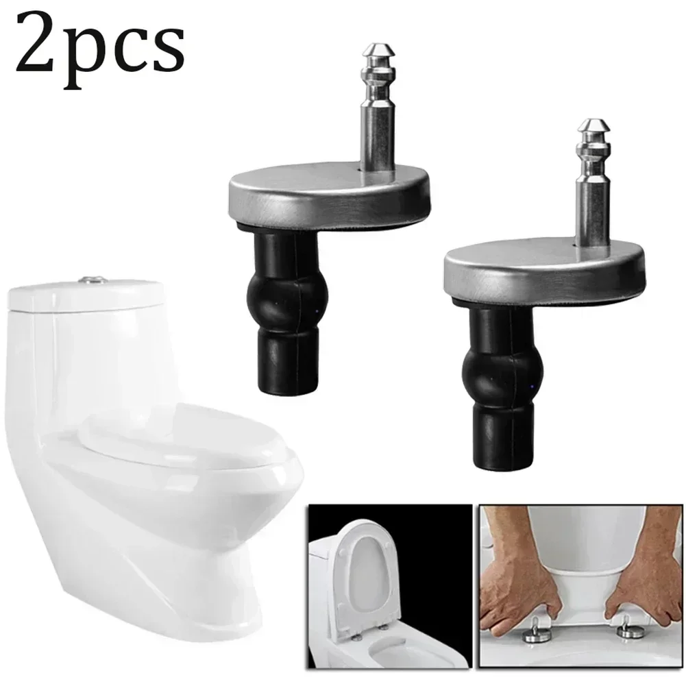 2pcs Toilet Cover Top Fixed Hinge Stainless Steel Toilet Seat Replacement Hinge For Back Mounted Wall Mounted Potties