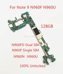 1pcs 100% Unlocked Motherboard For Samsung Galaxy Note 9 Note9 N960F N960FD SM-N960F/DS N960N N960U Replace Part.