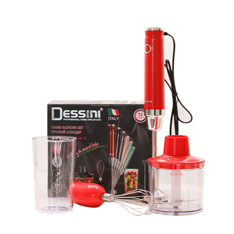 Dessini 5 in 1 Stick Elektro mixer Stab mixer und Entsafter Set für Küche hochwertige mehrfarbige Option Fleisch mischer