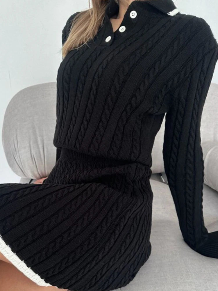 Fashion 2-piece Casual Dress Set Knit Sweater Short Sexy Suit Skirt Elegant Ladies Suit Women\'s Clothing Sets for Women 2 Pieces