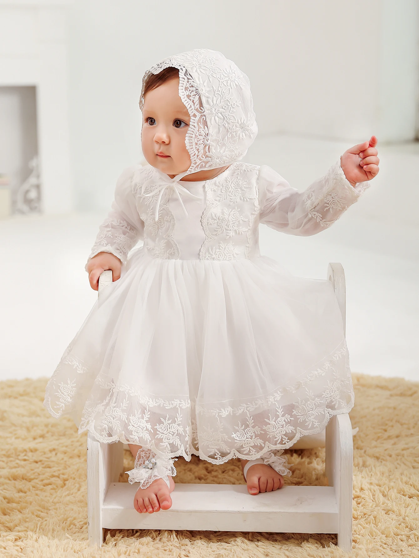 Lovely Newborn Dress Birthday Party Casual Girl Clothes First Birthday  Baby Girl Dresses