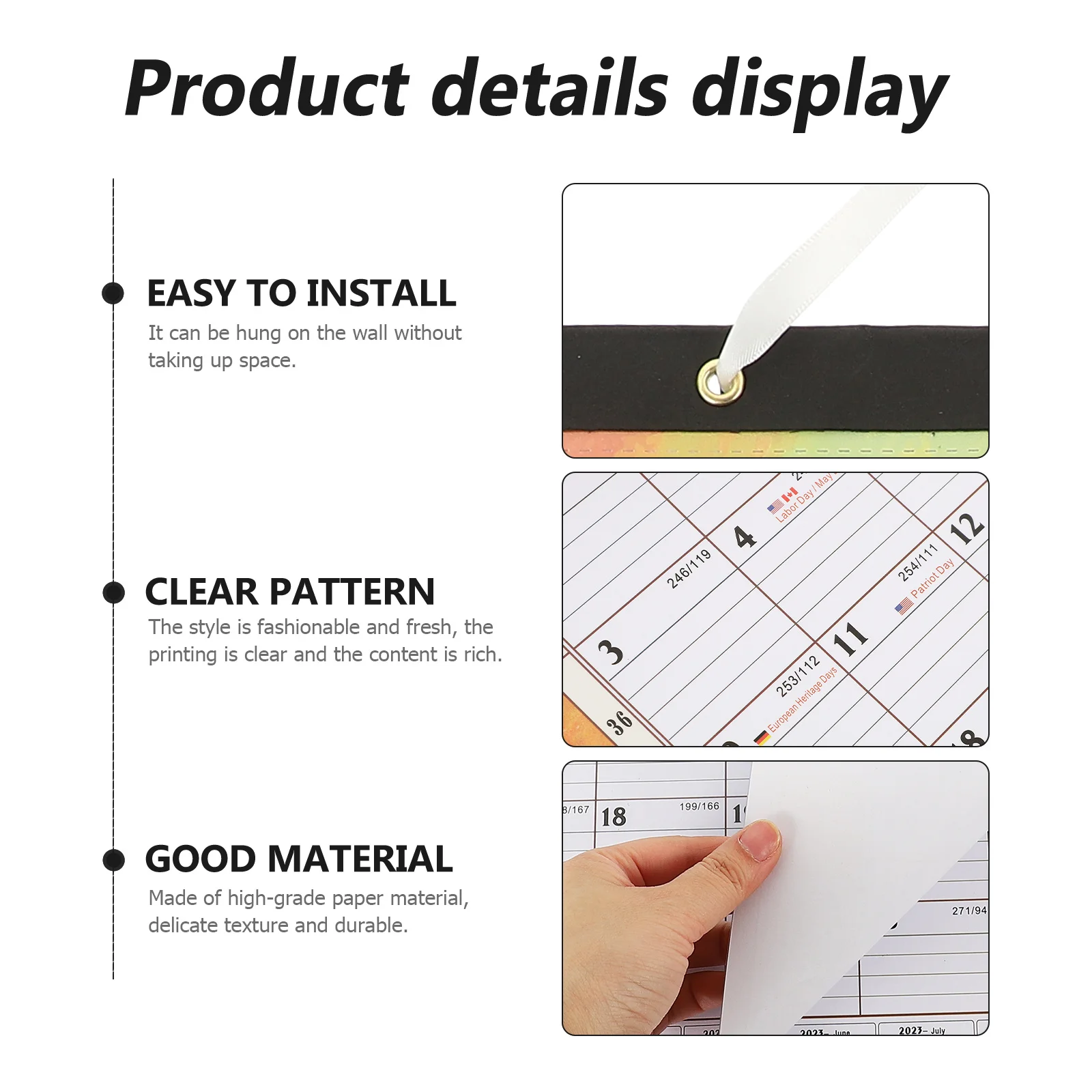 

Бытовой английский подвесной календарь, многофункциональный ежемесячный настенный календарь, плотная бумага, офисный, домашний, классный, письменный стол, 2023,