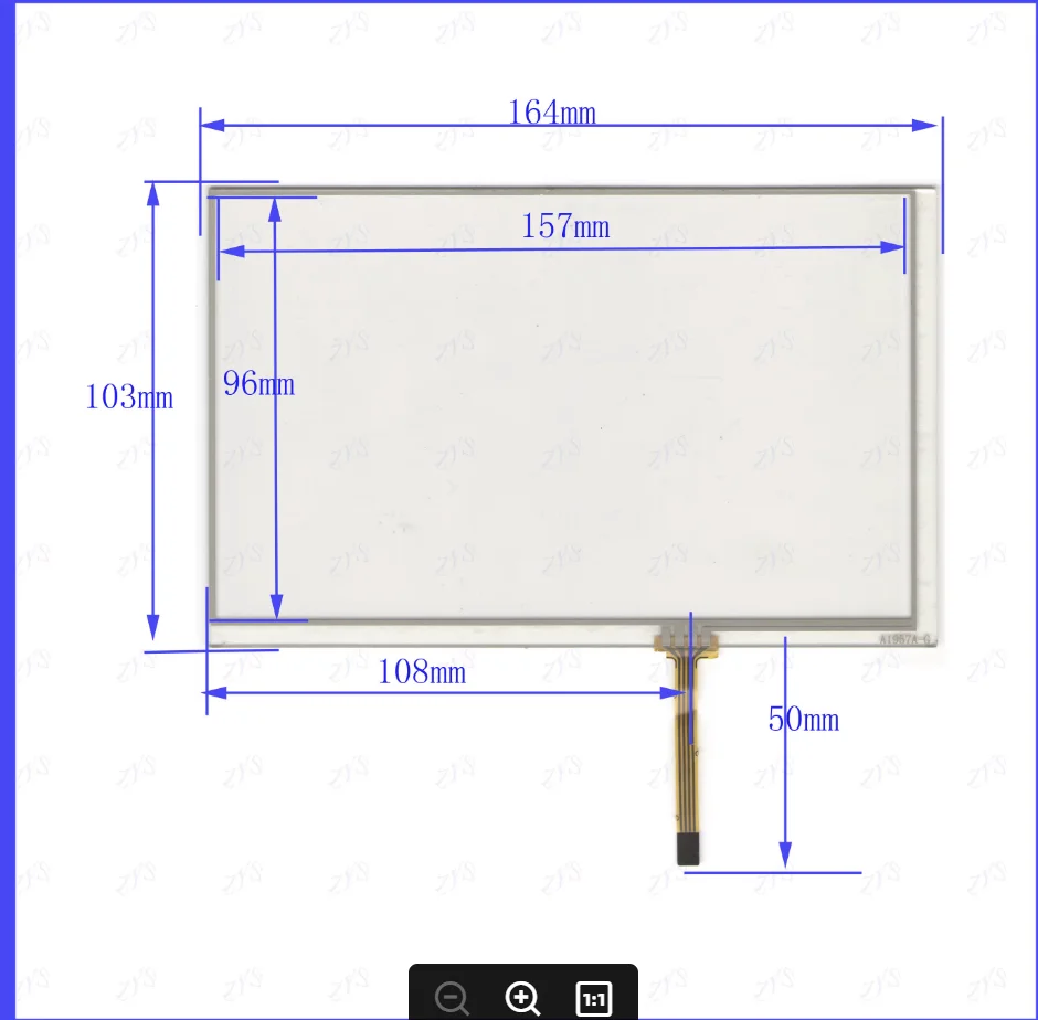 

ZhiYuSun A1957A 164*103mm 7inch 4-wire resistive touch panel for Car DVD, GPS Navigator screen glass this is compatible