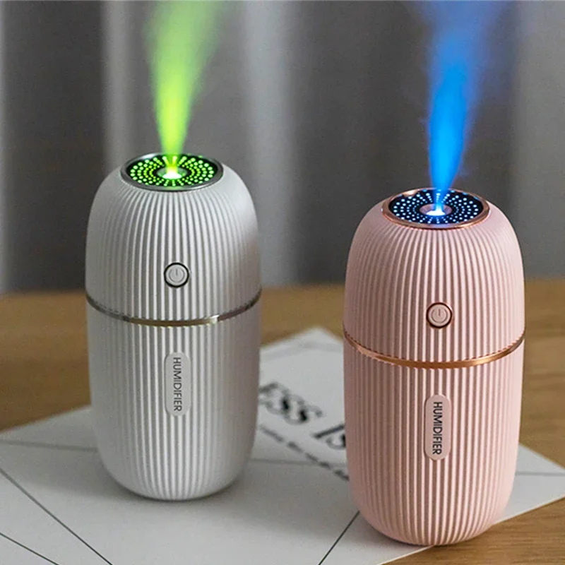 Humidifier 300ML Ultrasonic Essential Oil Diffuser Night Lamp  Mist Maker Humidifier Portable Cute humidifier Paneles solares