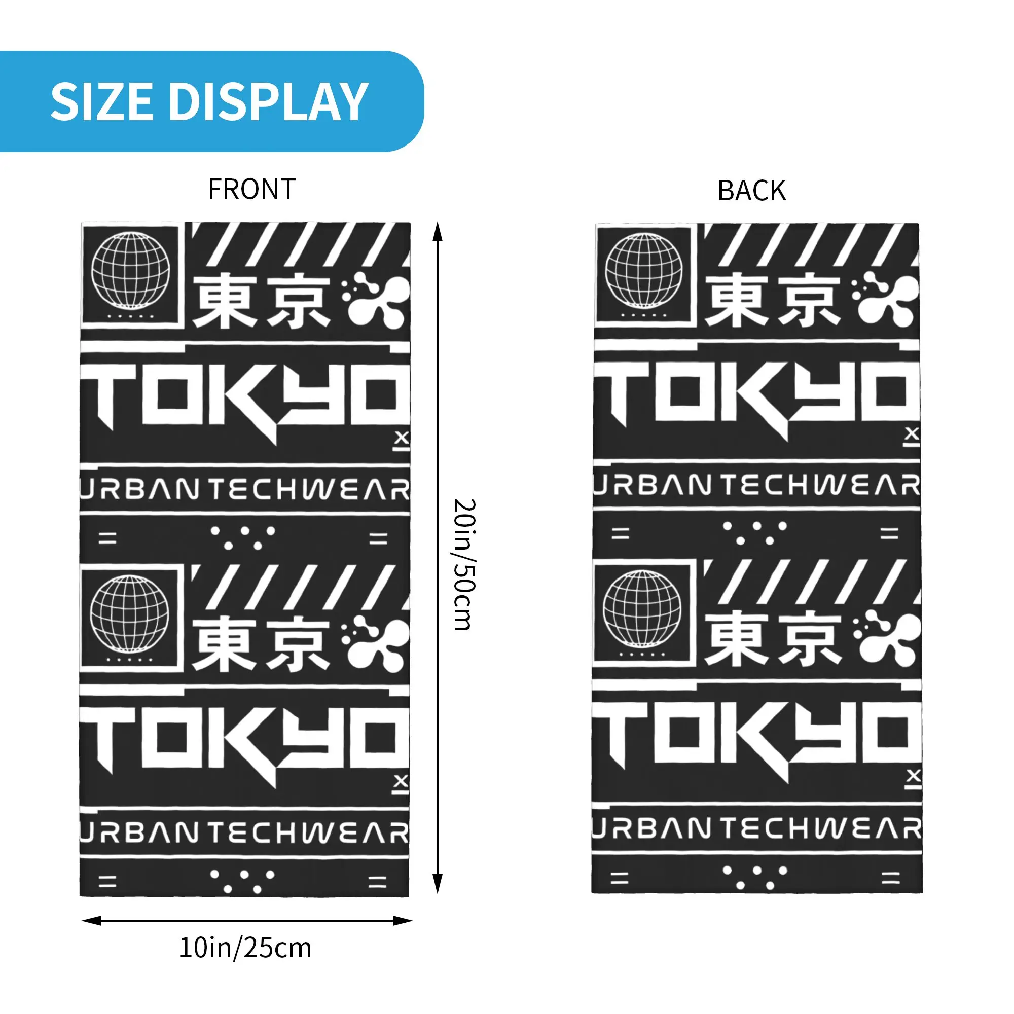Custom Techwear Bandana Neck Gaiter Windproof Face Scarf Cover Women Men Cyberpunk Mechanical Shape Headwear Tube Balaclava
