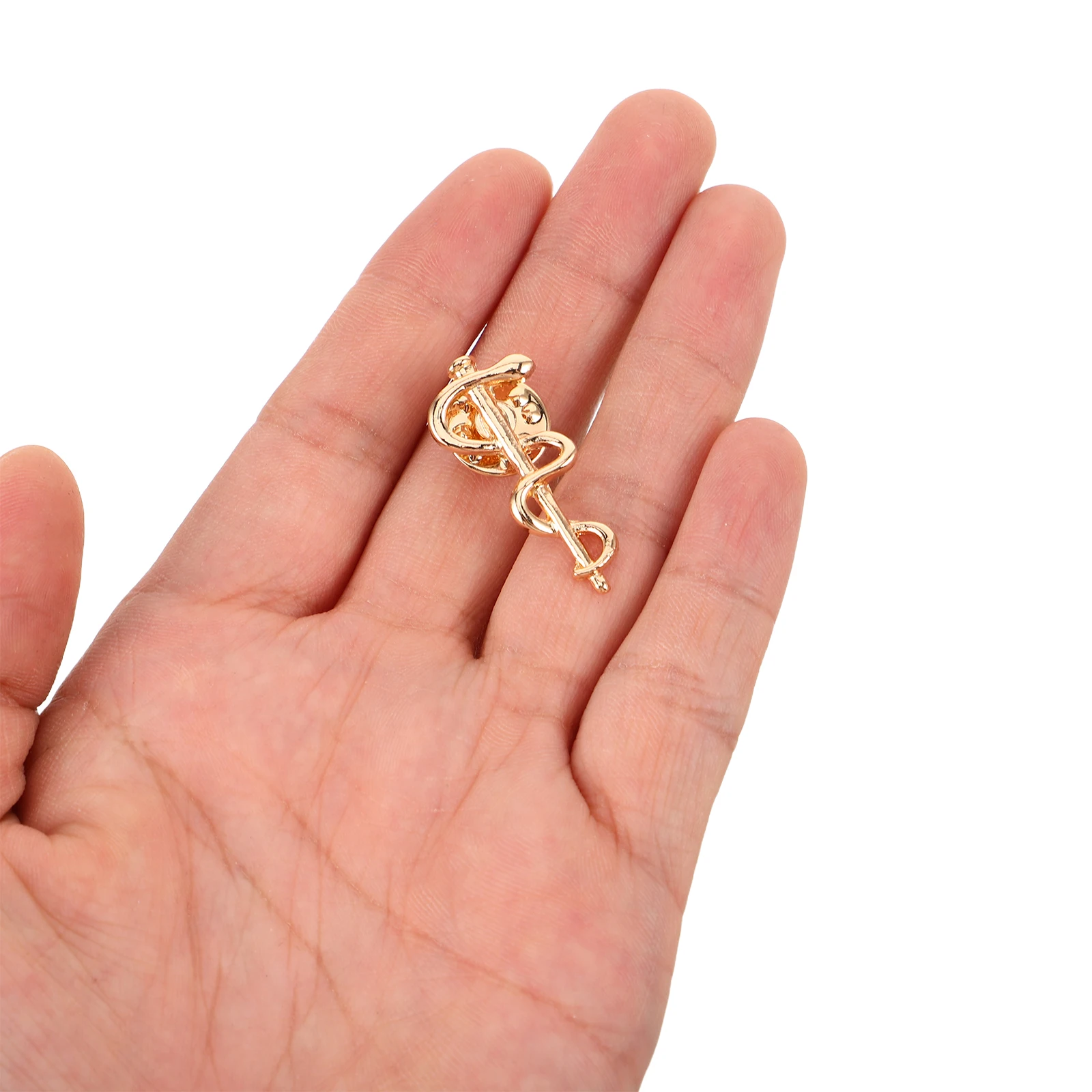 

10pcs Snake Wrapped Brooch Alloy Lapel Pin For Doctors Nurses Professional Badge Costume Jewelry Clothing Accessory