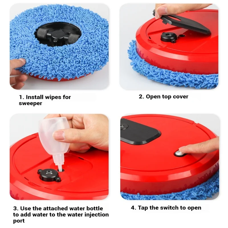 Smart Robotic Mop - Auto Wet/Dry Mopping with Humidifier Function for Hard Floors - Effortless Cleaning for Home & Office