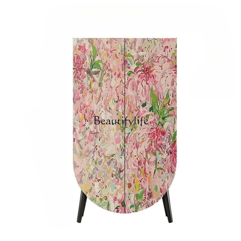 

French painting art solid wood wardrobe B & B creative storage cabinet household large capacity double door