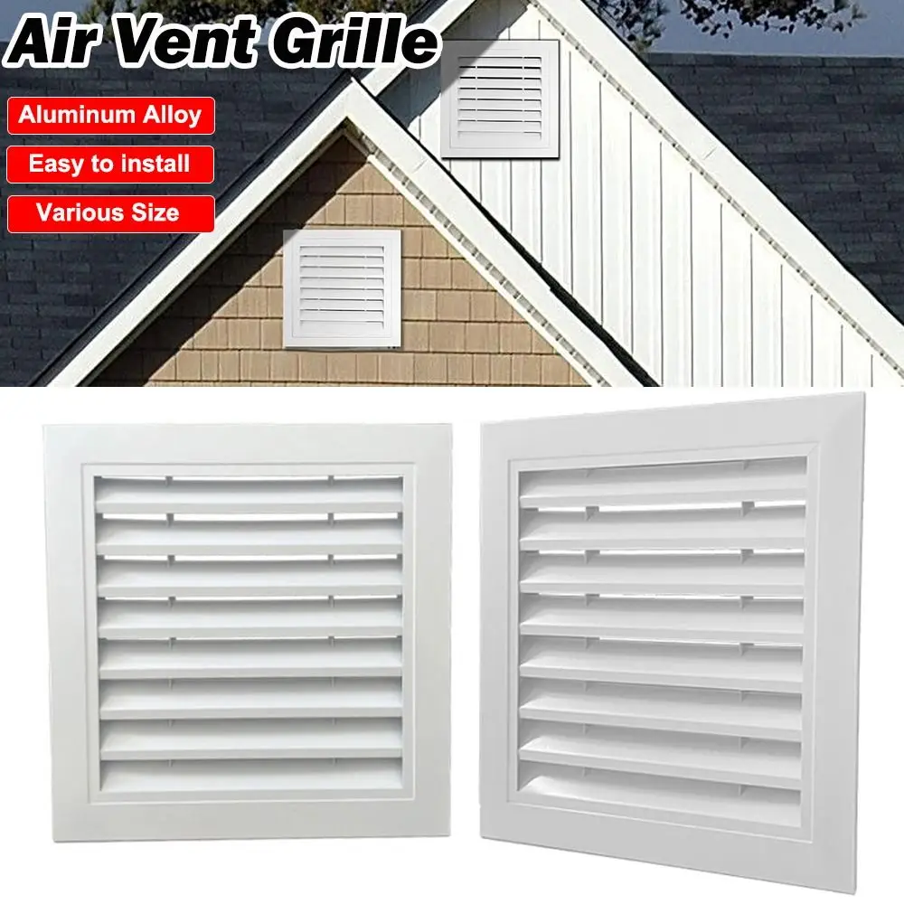 New Aluminum Alloy Air Vent Grille White Square Gable Vent Vent Cover Houses