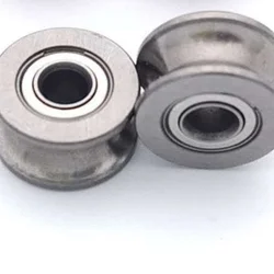 10 pieces Bearing Steel/Carbon Steel U624zz Guide Rail U-groove V-groove Embedded Pulley Bearing 624UU 4 * 13 * 7 mm