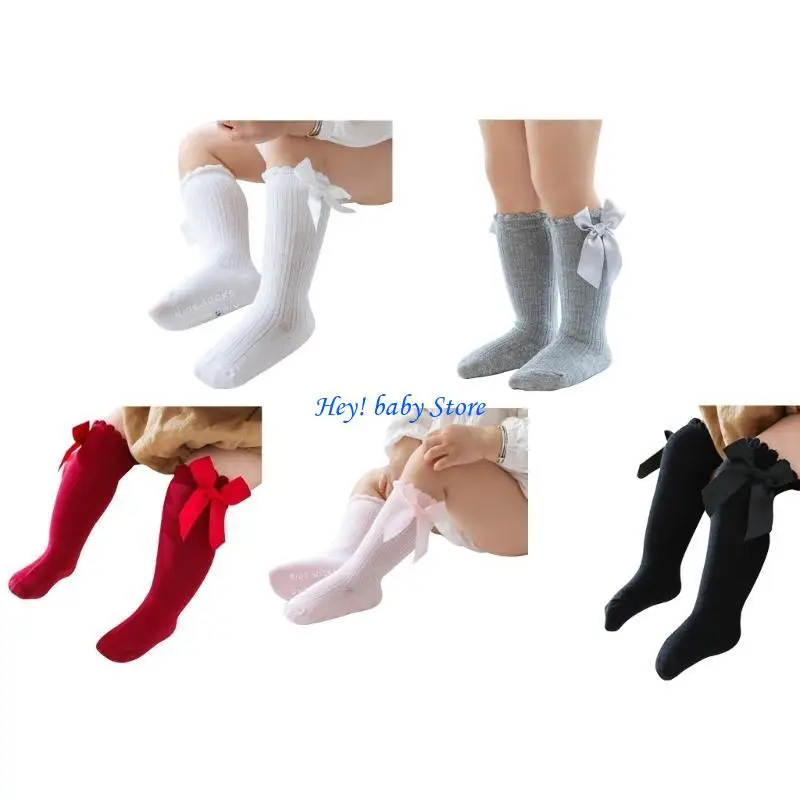 

Q1FE Long Stockings Infants Toddlers Ruffled Socks School Uniform Leggings Stocking