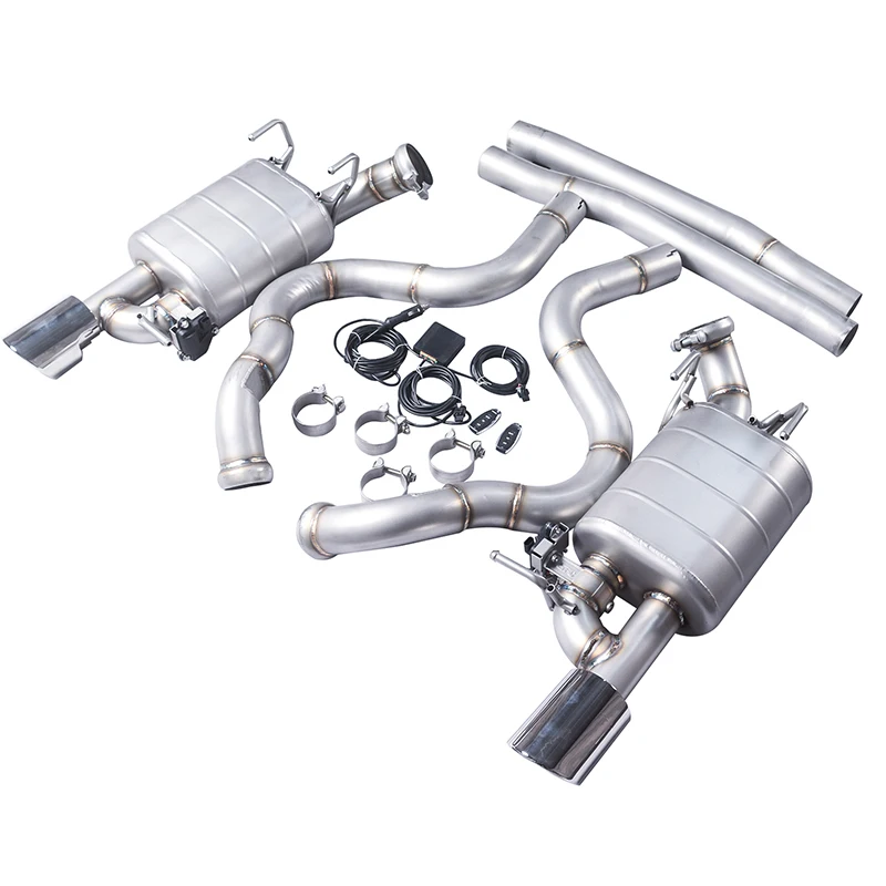 عادم GFC/مناسب لسيارة Ford Mustang 3.7L 5.0L Catback 304 نظام عادم أداء صمام الفولاذ المقاوم للصدأ طرف مزدوج