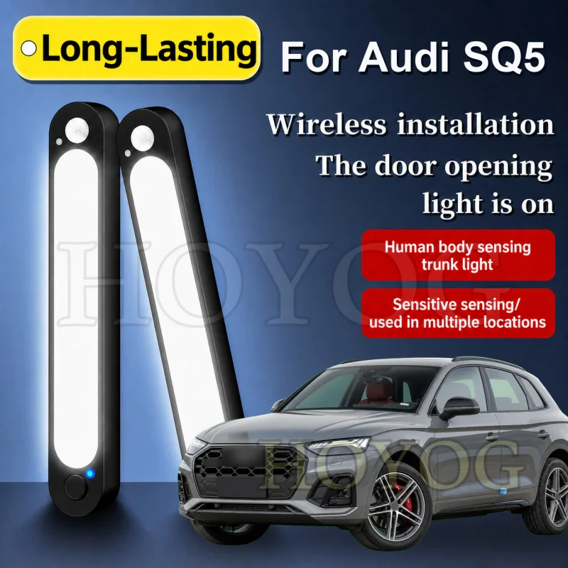 For Audi SQ5 2012-2026 Car Boot Light LED Lamp Motion Sensor Easy Install Cordless Trunk Cargo Light SUV Interior Cabin