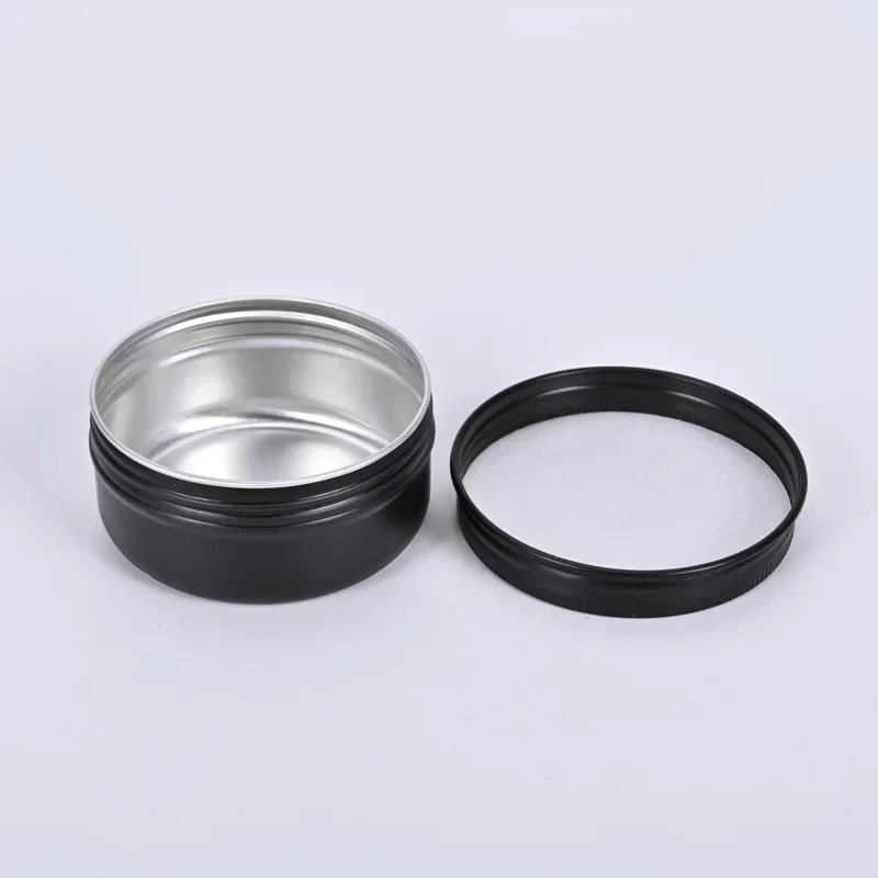 20pcs Black Aluminium Tin Jars Makeup Cream Lip Balm Smaple Container Empty Candle Tea Cans Metal Tin Box Packaging Gift Boxes