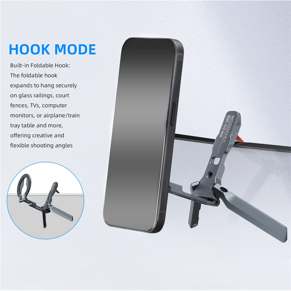 

Сверхкомпактная магнитная подставка для телефона на штативе для iPhone 12-17, прямая трансляция для путешествий на открытом воздухе со складным крючком, холодный башмак и 1/4 дюйма
