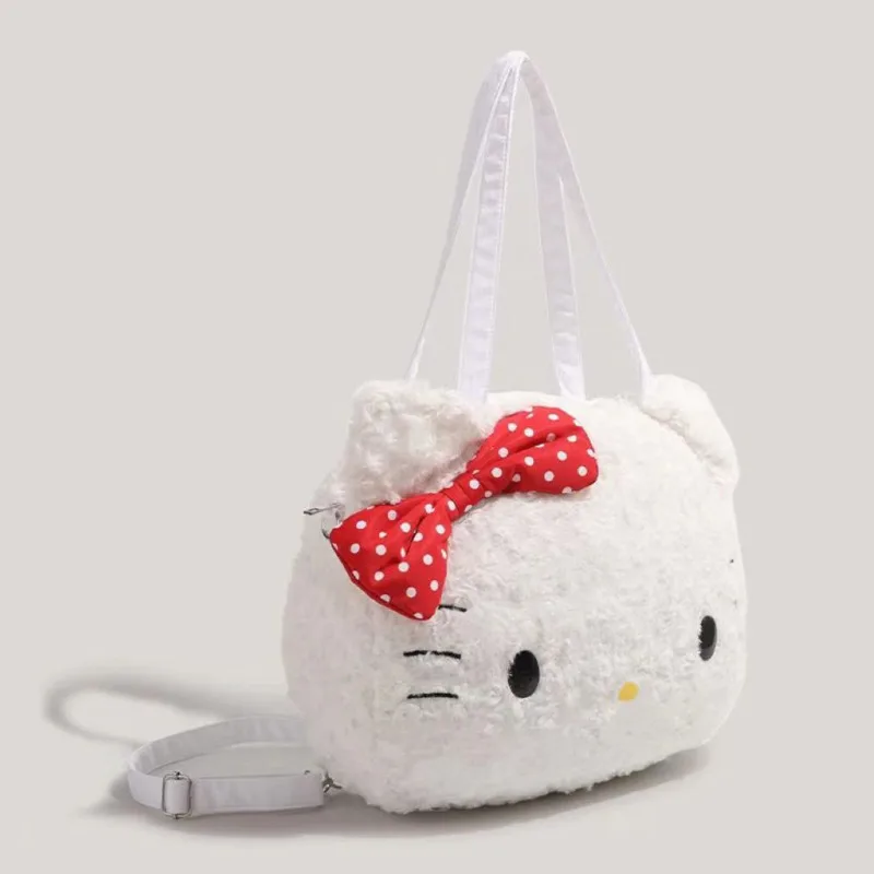 Sanrio Helllo Kitty Women's Sweet Cute Plush Backpack College Style Large Capacity Practical Backpack Fashion Trend Cartoon Bag