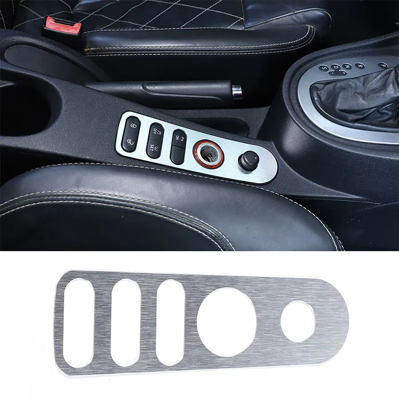 

For Seat Leon 2008-2012 Aluminum Alloy Silver Car central door lock button decorative frame sticker car interior accessories