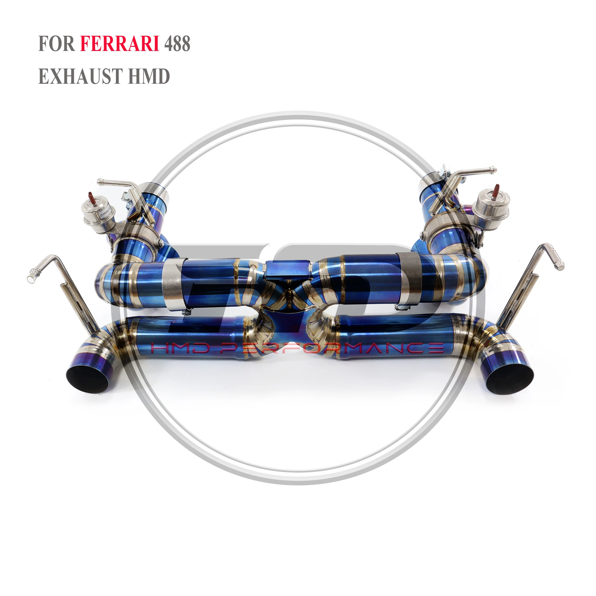 HMD Titanium Exhaust System Performance Catback for Ferrari 488 GTB Pista Spider 3.9T Muffler With Valve