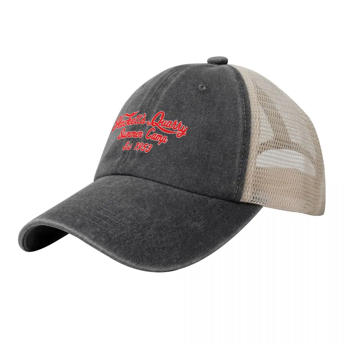 

Hackett's Quarry Summer Camp Est 1953 The Quarry Cowboy Mesh Baseball Cap Golf Hat Man Hat Baseball Cap funny hat Mens Women's