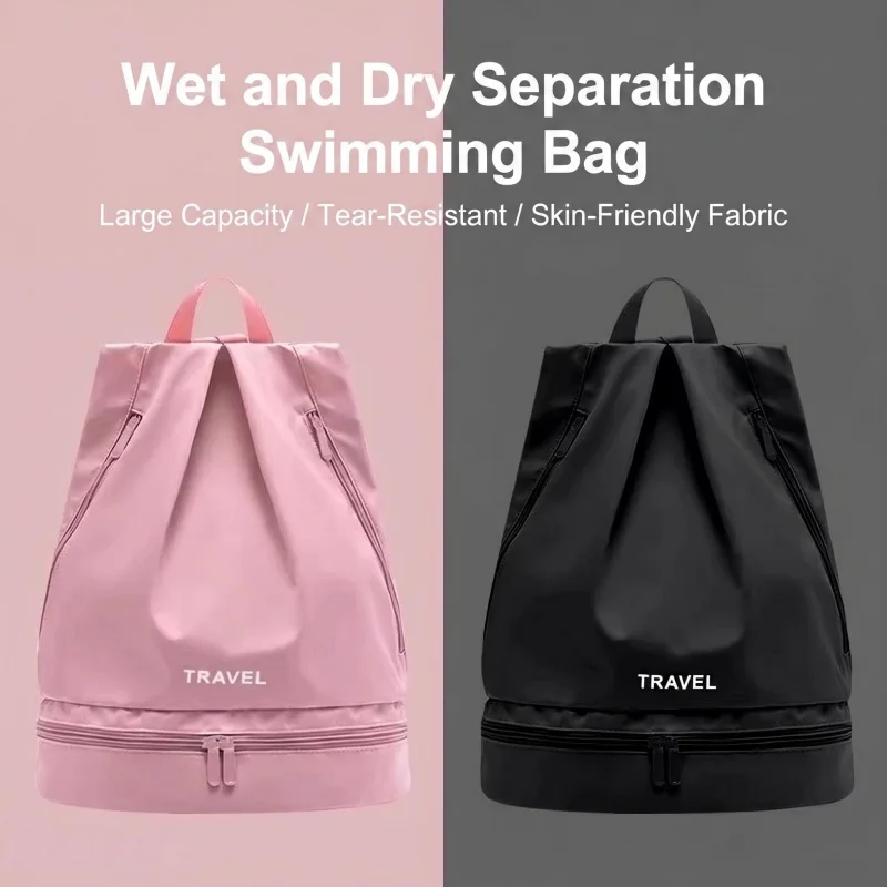 Large Capacity Waterproof Swim Backpack Wet Dry Separate Design Gym Yoga Travel Bag with Shoe Pocket Anti-theft Phone Pocket
