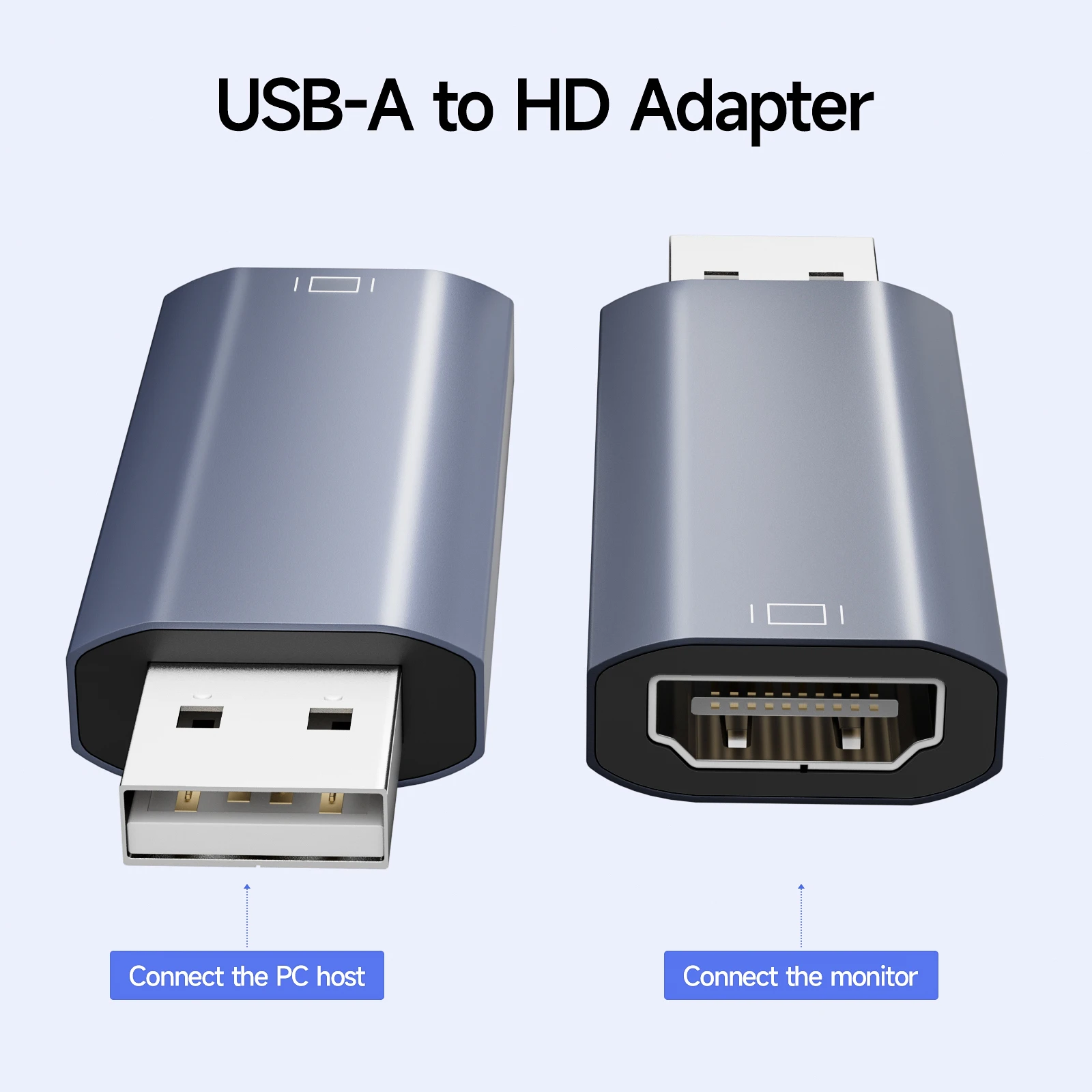 

Адаптер USB-HDMI, конвертер USB «папа» на HDMI «мама» 1080P при 60 Гц, подходит для интерфейса Windows XP/7/8/10/11-BIOS не может использоваться