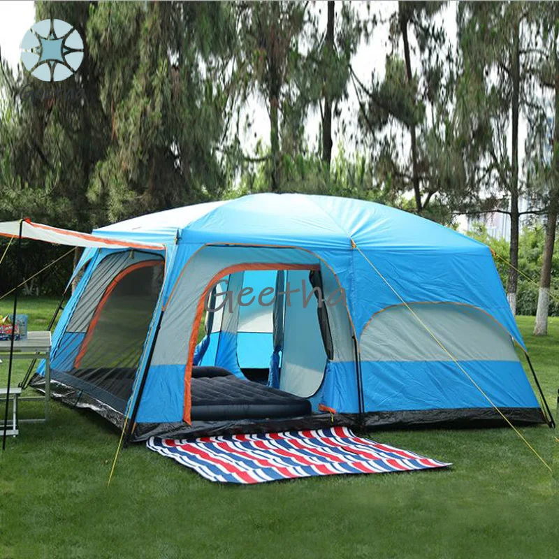 

Double Layer with 2 Living Rooms Family Camping Tent