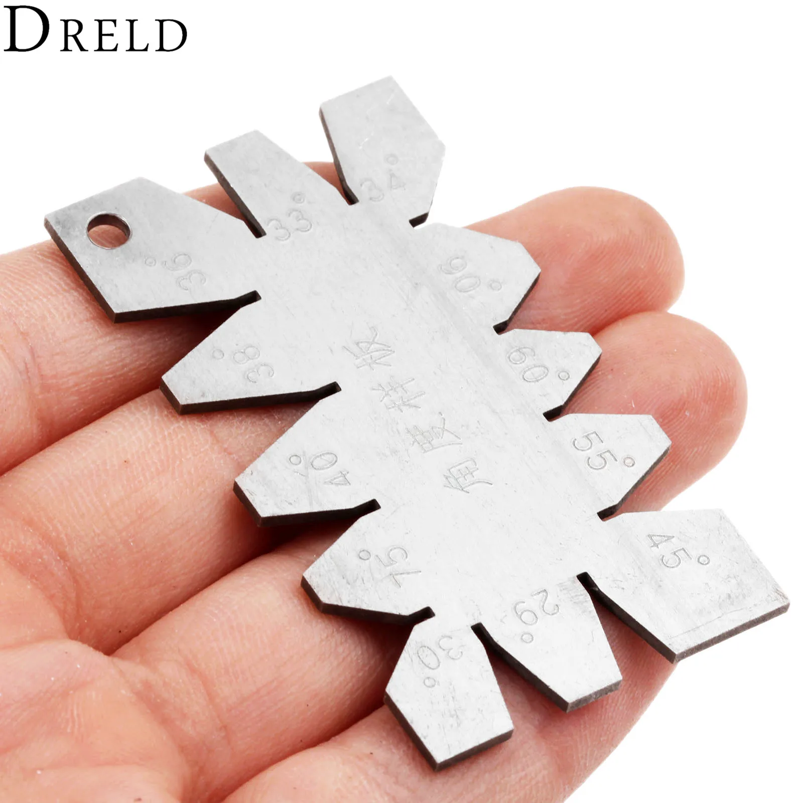 DRELD 1Pc Sliver Stainless Steel Screw Thread Cutting Angle Gage Gauge Measuring Tool 29°,30°,40°,45°,50°,55°, 60°, 65°