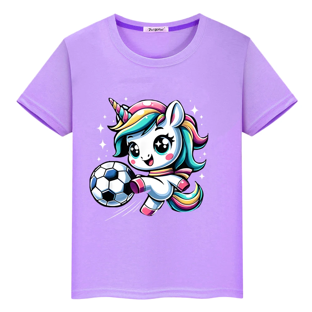 

t shirt for kids boys 10years 100%Cotton print Unicorn Kawaii anime Short pride tshirt y2k one piece Cute Tops kids clothes girs