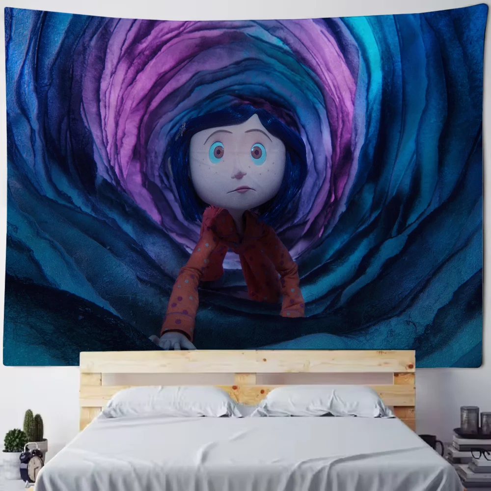مضحك كول C-الورالين فيلم الكرتون نسيج خلفية معلقة القماش غرفة نوم نسيج غرفة ديكور الجمالية نسيج الجدار الشنق