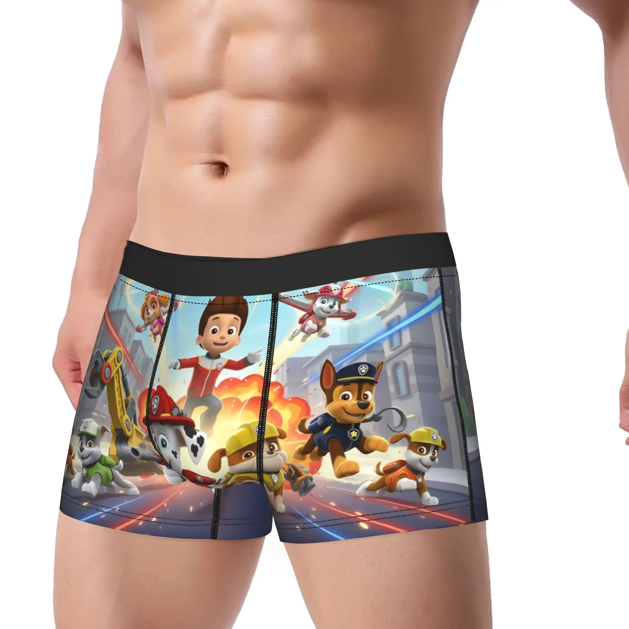 Paw Dogs Patrols Trunk  Pouch Underwear High Quality Design Boxer Brief Breathable Men Underpants Big Size 2XL