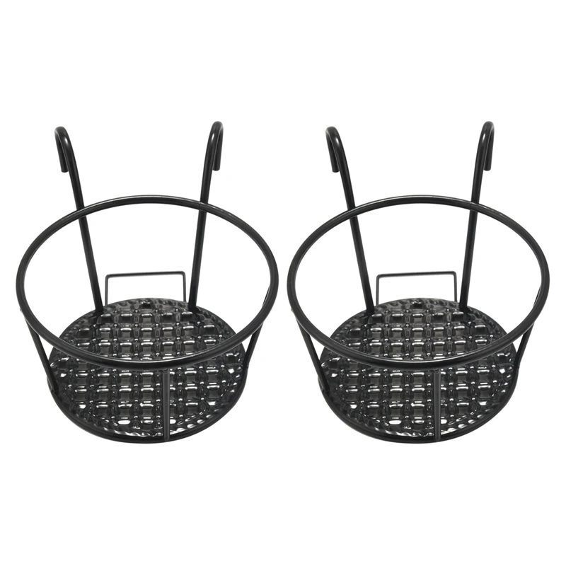 

2X Metal Flower Holder Shelf Stand Hanging Pots Basket Plant Garden Wall Storage