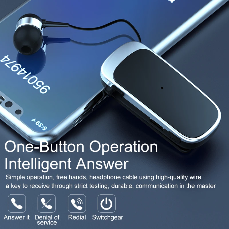 K52 Mini Portable Wireless Bluetooth Earphone In-Ear Headset Vibrating Alert Wear Clip Hands Free Earphones Ears CRTONE K53 K89