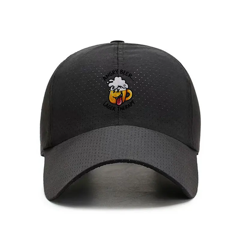 Beer Therapy Quick Dry Baseball Cap Adjustable Lightweight Breathable Casual Hat for Daily Wear and Gifts