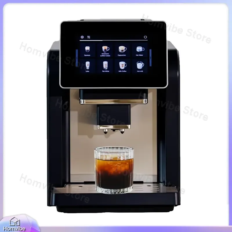 Smart Fully Automatic Espresso with 7 Inch Touchscreen 19 Bar Pump Built-in Grinder Easy Clean Home and Commercial