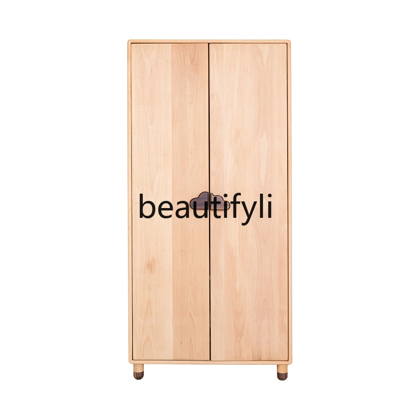 

Solid wood wardrobe boys and girls bedroom storage cabinet children's room beech locker combination wardrobe