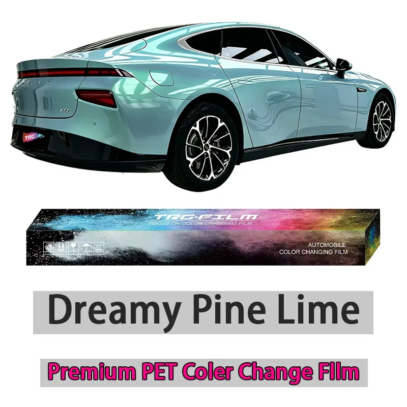 TRG film high-quality vehicle color changing film: Dreamy Pine Lime (Bright PET Vinyl Film - Original Automotive Paint Series)