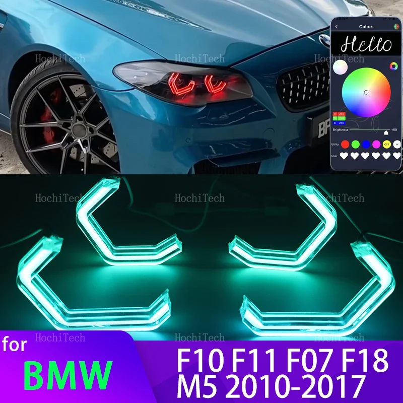 M4 style RGB Multi-colored APP control LED Angel Eyes for BMW 5 series F10 F11 F07 F18 520i 523i 528i 530i 535i 550i M5 2010-17