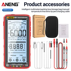 ANENG 681/682 Non-contact Rechargeable VA Reverse Display Multimeter Auto Range True RMS Multimetry Voltage Tester Measure Tools