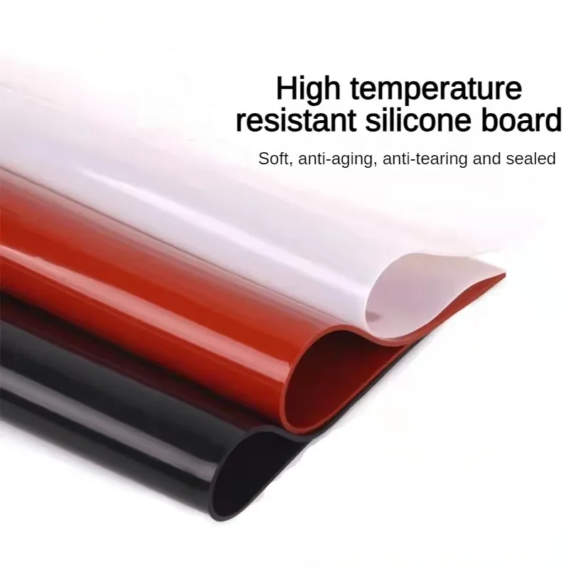 

500X500mm Thk0.5/1/1.5/2/3/4/5mm High Temperature Resistant Milky Shock Absorbing Cushion Sound Insulation Silicone Sheet