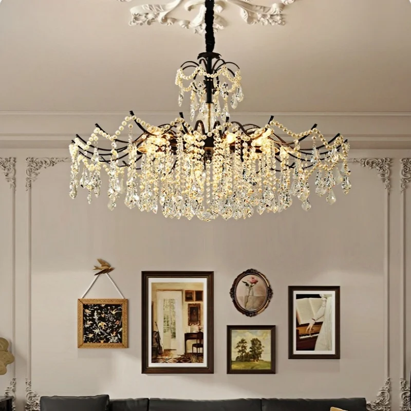Nordic Crystal Chandelier Living Dining Room Bedroom Led Pendant Lamp Home Deco Indoor Lighting