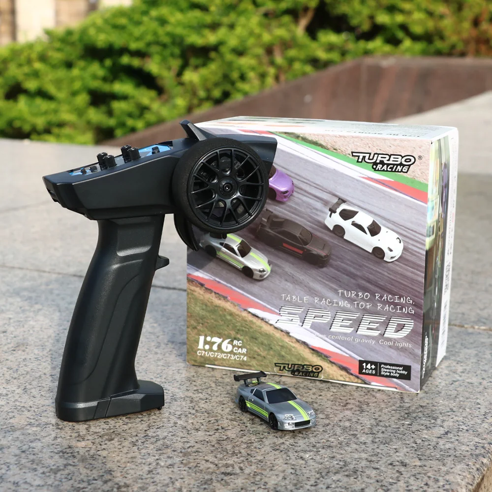 터보 레이싱 1:76 C71 C72 C73 C74 C75 C76 RTR 플랫 러닝 장난감 도로 주행 RC카 비율 조정 원격 제어 장난감 성인용