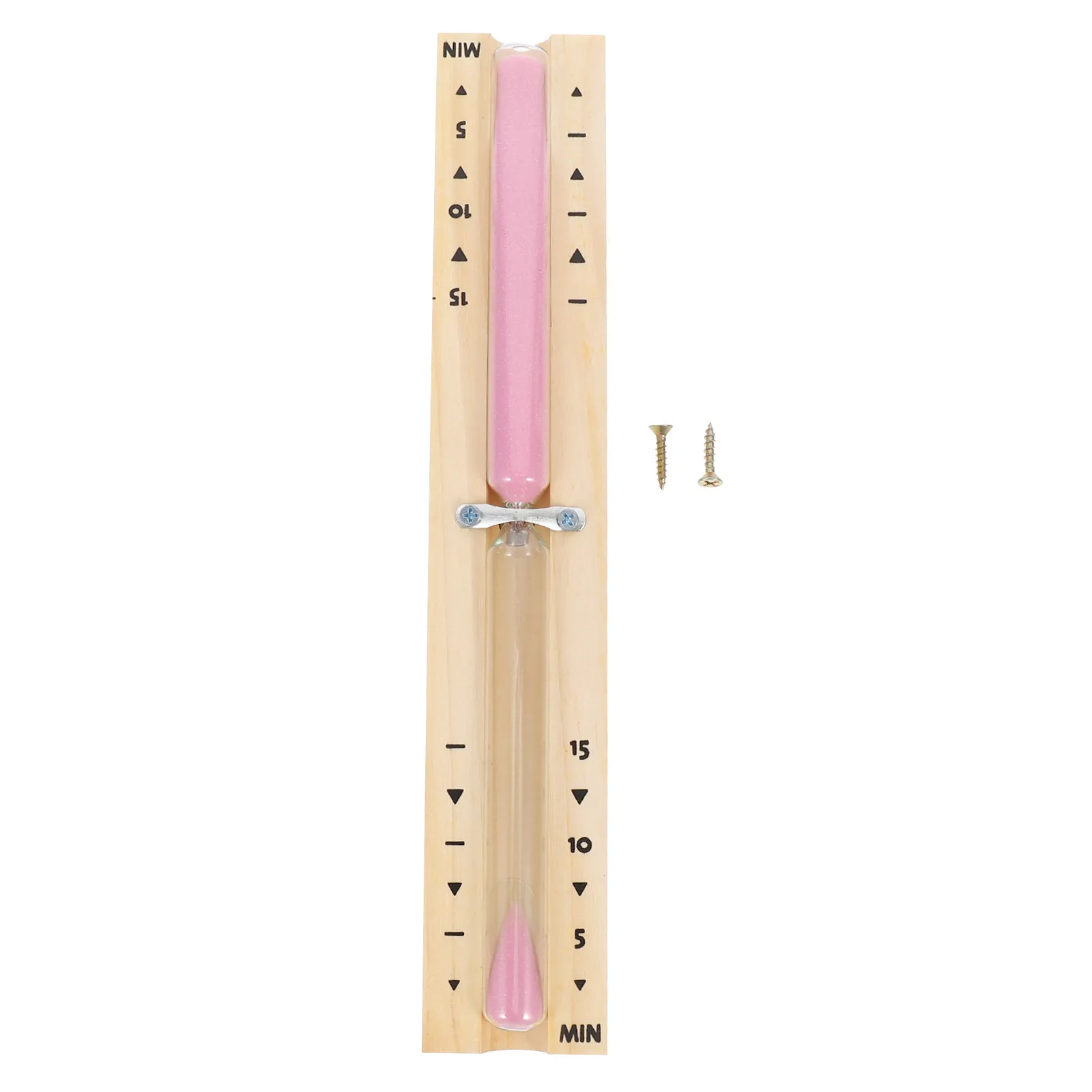 1Pcs Sauna Room Hourglass Timer 15 Minutes Total 5 Min Per Scale Wooden Frame Glass Body Gravel Fill for Steam Room Timing Decor