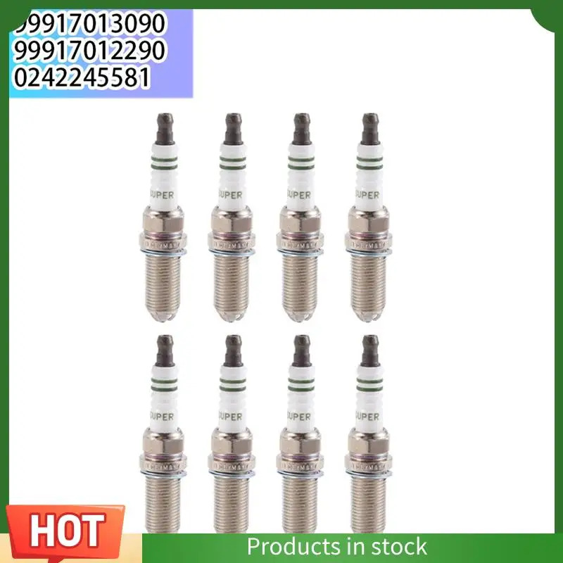 

AU63-8Pcs Spark Plugs 99917013090 99917012290 0242245581 For Porsche 911 Boxster Cayenne Cayman 2008-2016 Parts