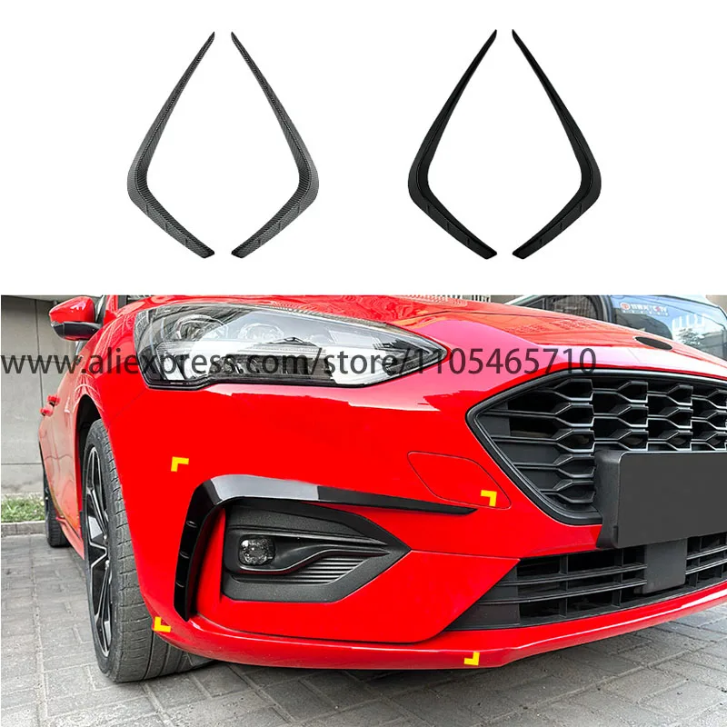 Front Bumper Air Fins Wind Blades For Ford Focus ST‑Line 2019‑2022 Car Aero Exterior Mod Body Kit Parts